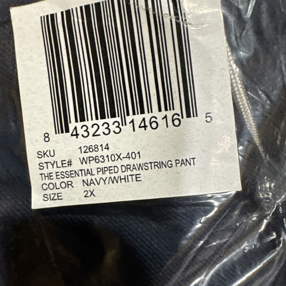 Wildfang Pants Navy/White Essential Piped Drawstring 2XL MRSP$94 - Picture 4 of 5